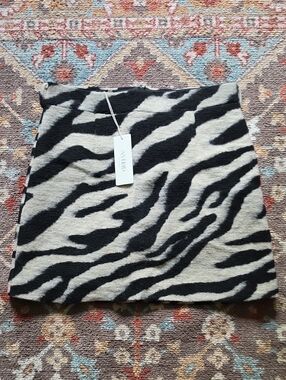 Astrid Black and White Zebra-Print Mini Skirt Made In Italy